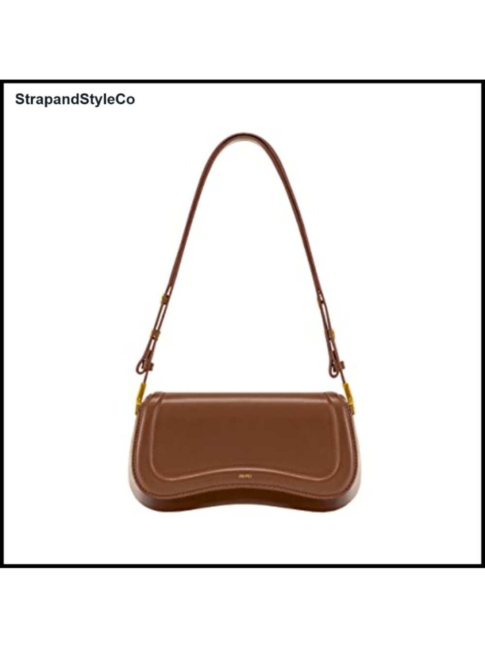 Vegan Leather Shoulder Bag Adjustable Strap Magnetic Snap